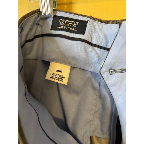 Cremieux Gray Wool Blend Travel Pants 36R Modern Fit NWT - Picture 10 of 10